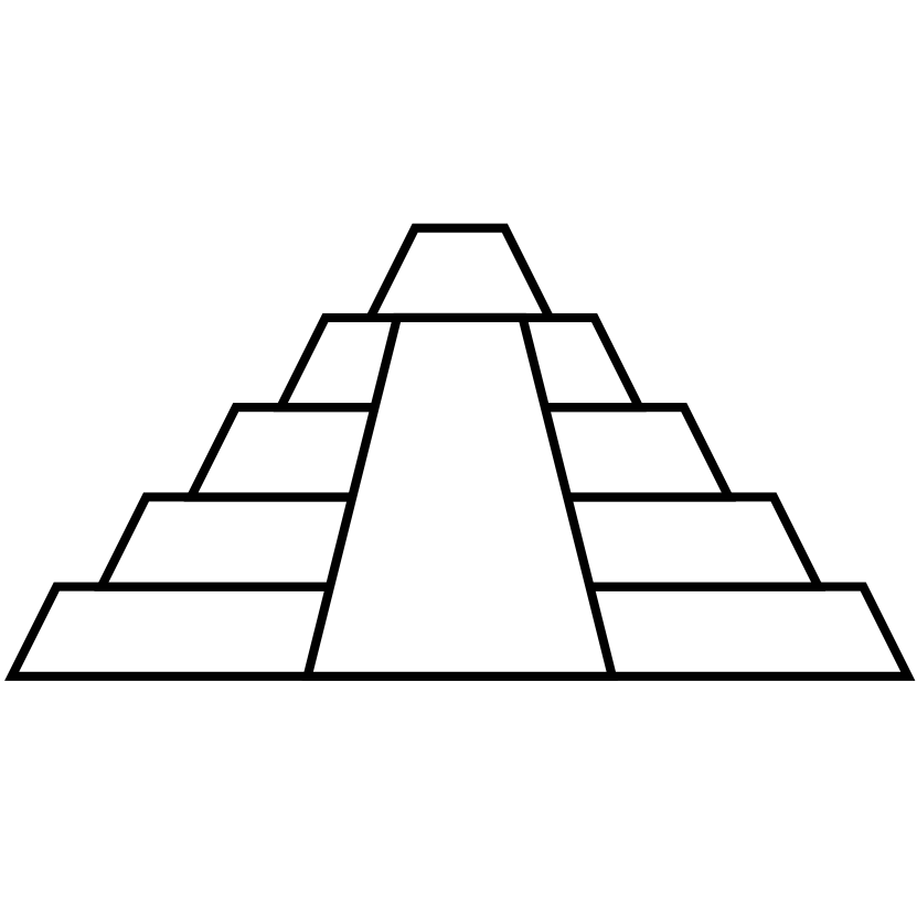 Minimalist stylised stepped pyramid